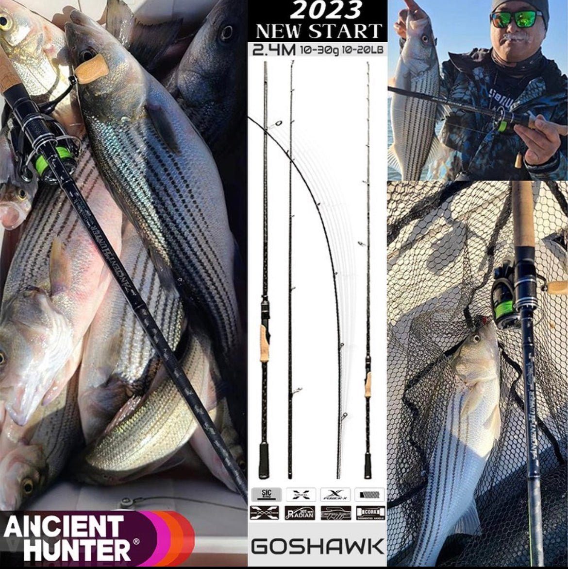 Ancient Hunter Goshawk Fishing Rod, 30T Toray Carbon, MH-Mod – Ancient  Hunter USA